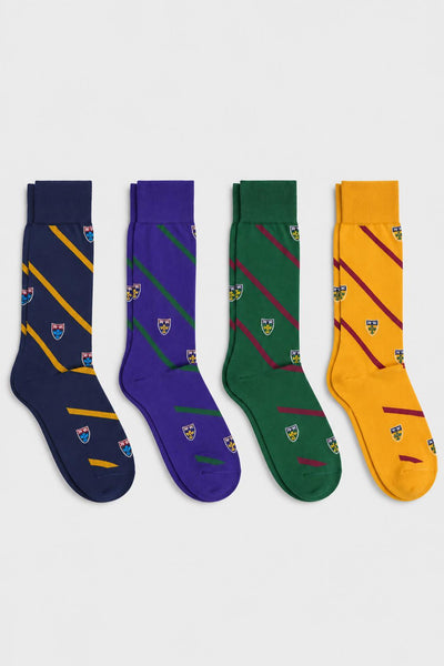 Paul Stuart Crest Motif Sock 4-Pack