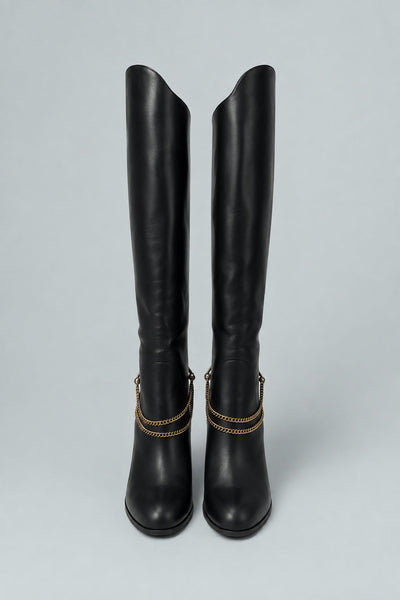Tarian Tall Chain Boot - Black