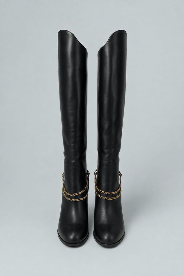 Tarian Tall Chain Boot - Black