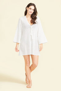 Sorrento Bell Sleeve Dress - White