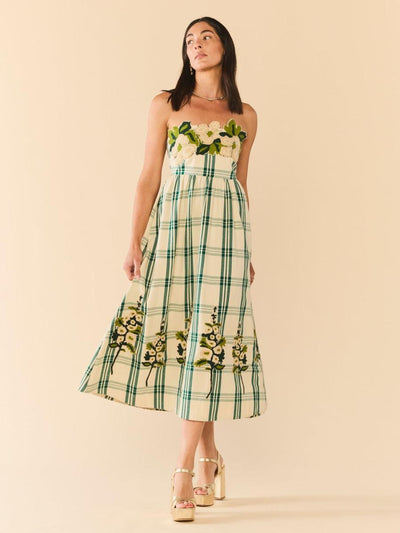 Lucy Dress x McKenzie DePinto - Cream & Green Plaid With Larsen Floral