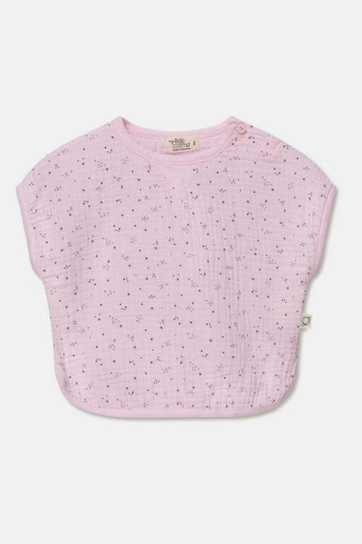 Gauze star-print baby top - Pink
