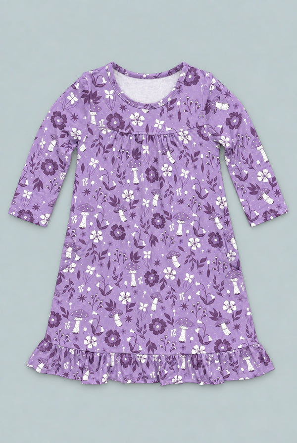 Mushroom Floral Boho Dress - Meadow