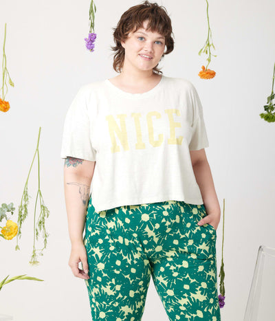 Nice Crop Tee - Stone