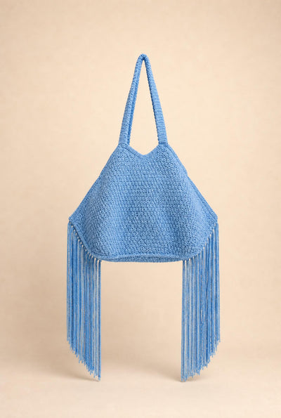 Beach Fringe Bag - Blue