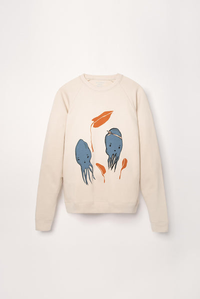 Adult Organic Pima Cotton Sweatshirt - Squid - Crewneck Sweatshirt