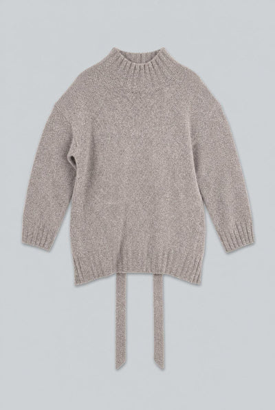Wrap Turtleneck Sweater - Heather Gray