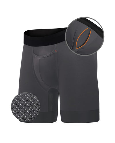 Elite II Longer Boxer Brief - Iron (Dark Gray)