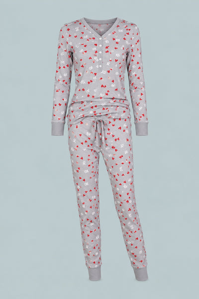 Women's Jogger/Henley Pajama Set - Xoxo
