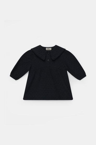 Organic gauze baby dress - Dark grey