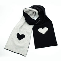 8"x60" Jaquard Scarf Two Tone - Blk/heather Wht
