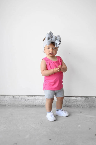 Ribbed Biker Short - Grey