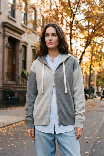 Harry Zip Hoodie - Heather Gray