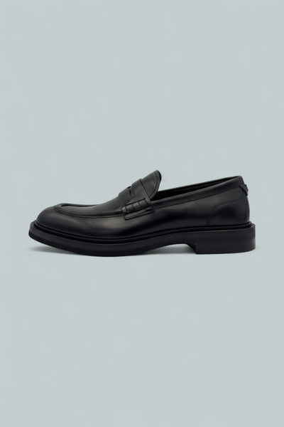 Altavilla Brushed Calfskin Loafers - Black