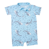Polo Romper - Swirling Sharks
