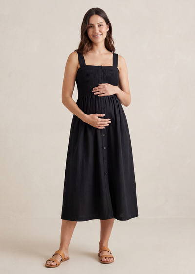 Juliette Strap Nursing Dress - Ebony