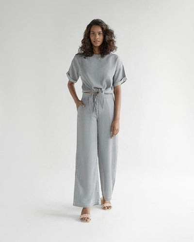 Twist and Sway Top - Stone Grey - Crop Top