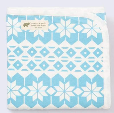 Coming Home Blanket - Blue Snowflakes