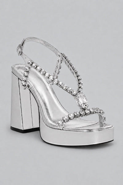 Women's Disco Platform Sandals Exclusive - Silver
