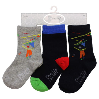 3-Pack Abstract Tall Socks - Blue & Gray