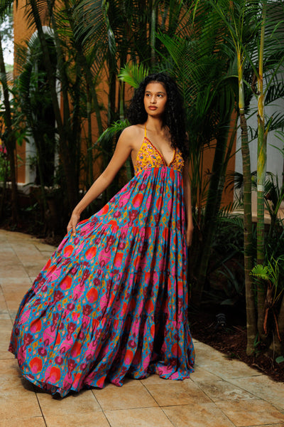 Alma Maxi - Abstract Ikat Multi