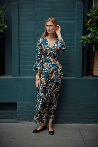 Rose Dress - Silk-Yellowstone Blanc Floral
