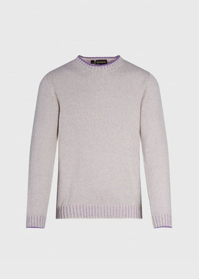 Cotton Summer Moulinee Crew Neck Sweater - Lavender