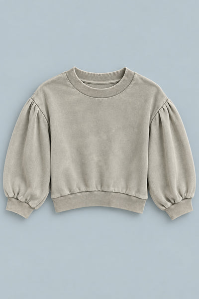 Mandi Cropped Sweatshirt - Tan
