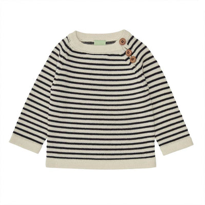 Merino Baby Sweater - Ecru/Dark Navy - Sweater