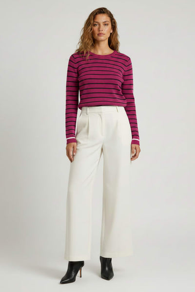 Multi End Stripe Jumper - Magenta