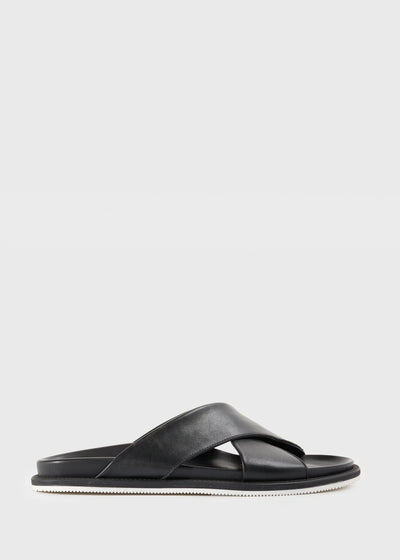Punta Leather Slide - Black
