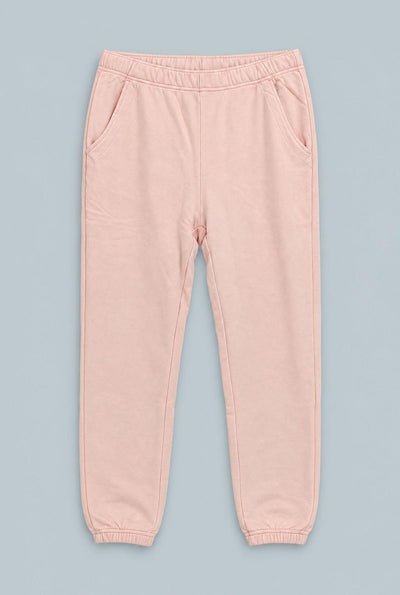 Classic Sweatpants With Contrast Stitch - Pale Peach