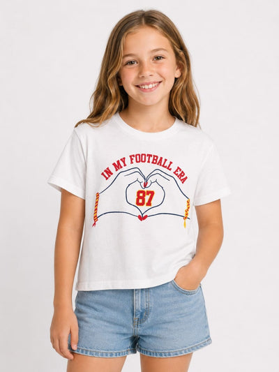In My Football Era Tee Big Kids - White