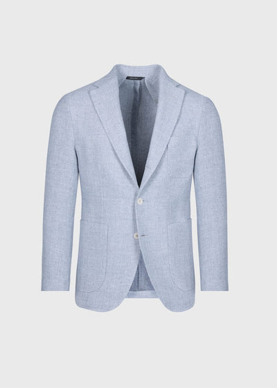 Solid Basketweave Summer Jacket - Powder Blue