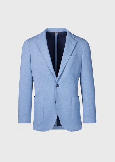 Cotton & Cashmere Pique Soft Jacket - Blue