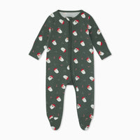 Santa Print Two Way Zip-Up Sleepsuit - Santa Print