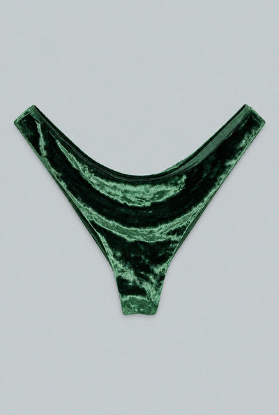 Velvet Low Rise Bikini Bottoms - Green