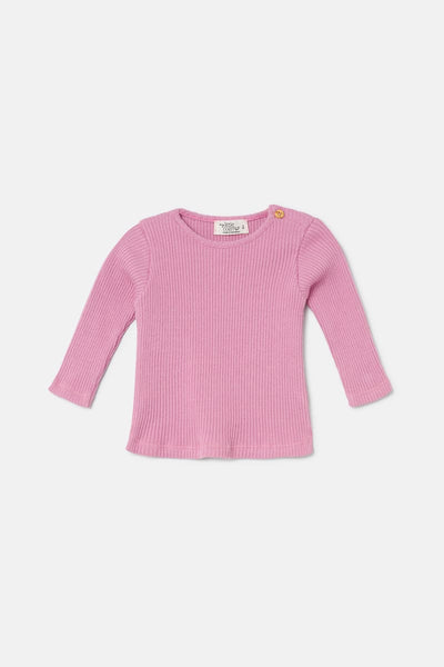 Soft Rib Baby Sweater - Pink