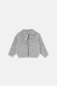 Flecked tricot baby cardigan - Grey