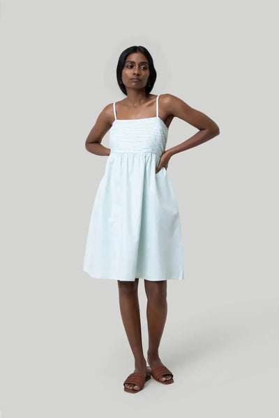 Ruched Strappy Dress - Sage Mint - Dresses