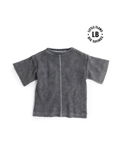 Acid Wash Waffle Tee - Black