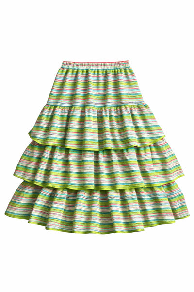 Crochet Tiered Skirt - Apple Green