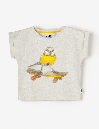 Organic Cap Sleeve Tee - Skateboard Birdie