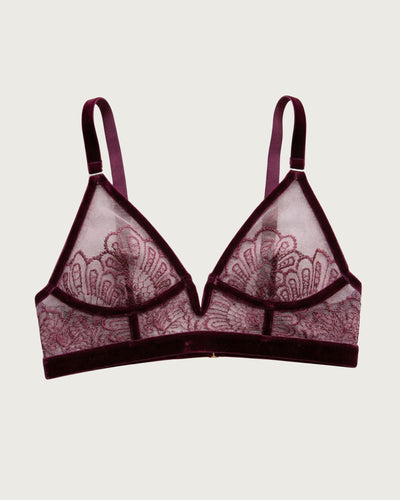 Love Stands Up For What’s Right Longline Triangle Bra - Burgundy - Bra