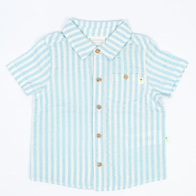 Picnic Seersucker Shirt - Sky Blue