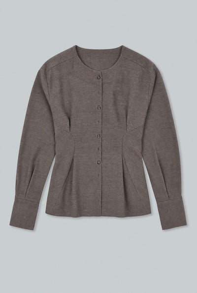 Wool Lavinia Top - Mushroom