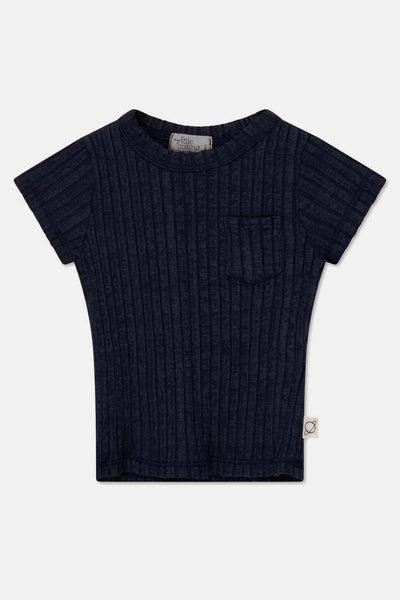 Rib basic baby t-shirt - Dark blue - T-shirt