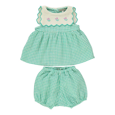 Amber Baby Dress Mediterranean Check