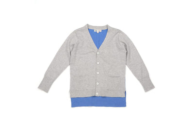 Sam V Neck Cardigan Bicolor - Grey / Blue