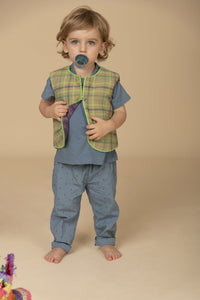 Baby Checkered Vest in a Square Pattern